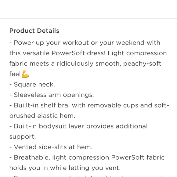 Powersoft sleeveless shelf bra support dress - Picture 4 of 4